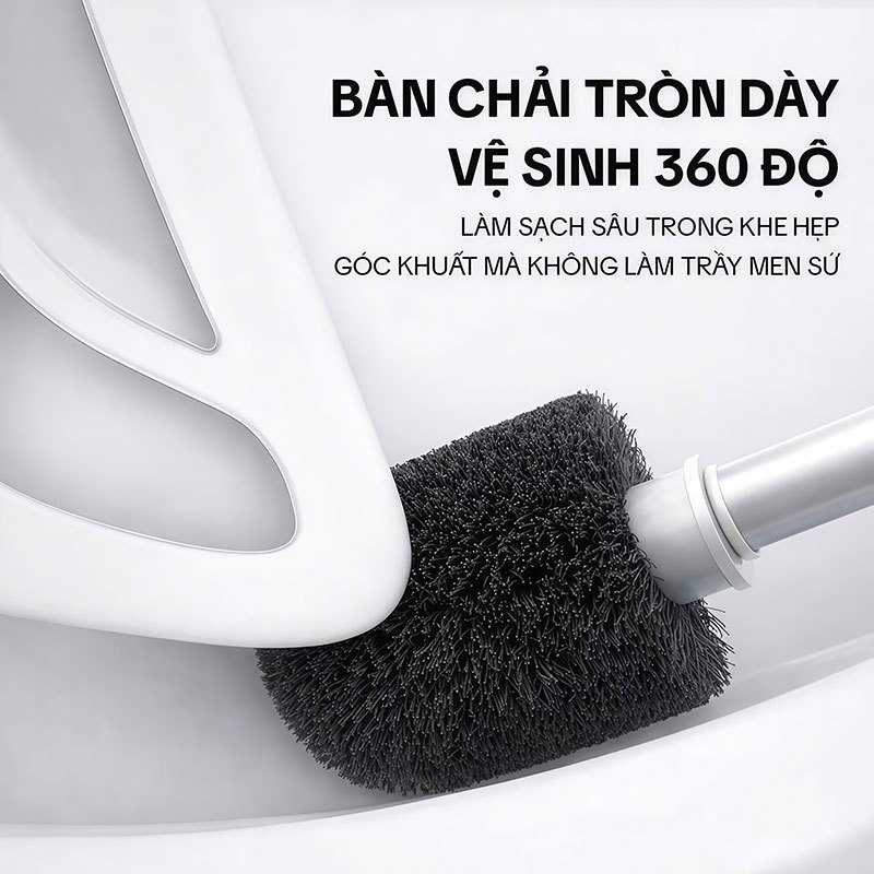 Bộ Vệ Sinh Bồn Cầu 2 Trong 1 KITIMOP TL04 - Cọ Chà Bồn Cầu + Cây Thông Tắc Cao Su Kèm Giá Đỡ