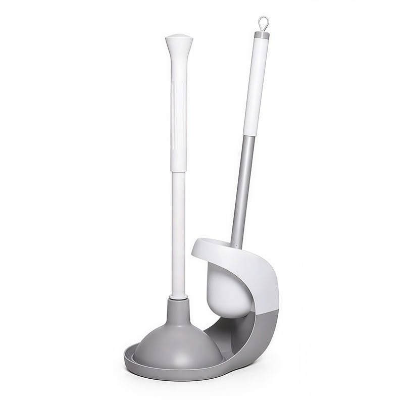 Bộ Vệ Sinh Bồn Cầu 2 Trong 1 KITIMOP TL04 - Cọ Chà Bồn Cầu + Cây Thông Tắc Cao Su Kèm Giá Đỡ