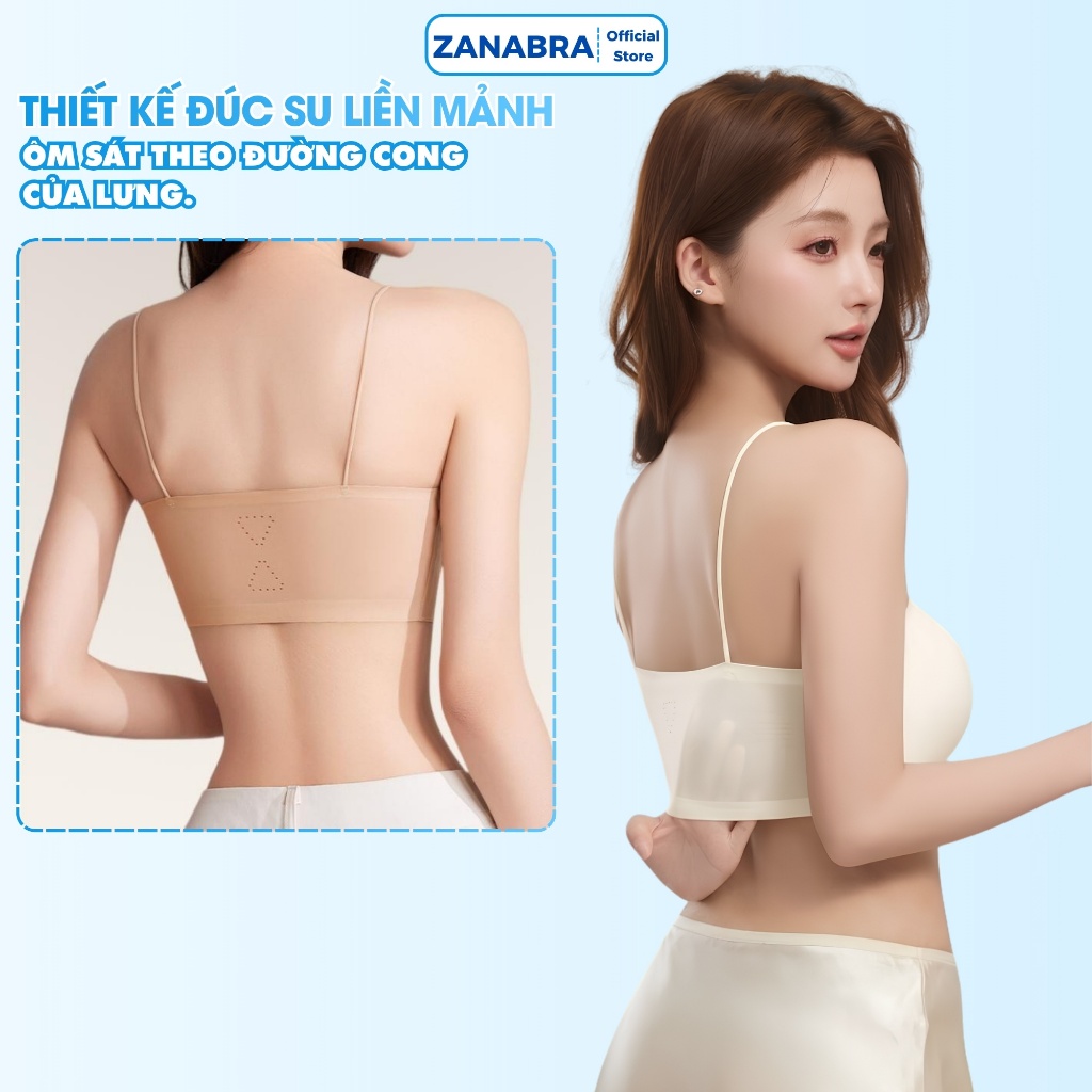 [Hàng Mới Về] Áo Bra nữ, Áo Ngực nữ su lạnh liền mạch không gọng nâng nhẹ chống chảy xệ V1 ZANABRA A2608
