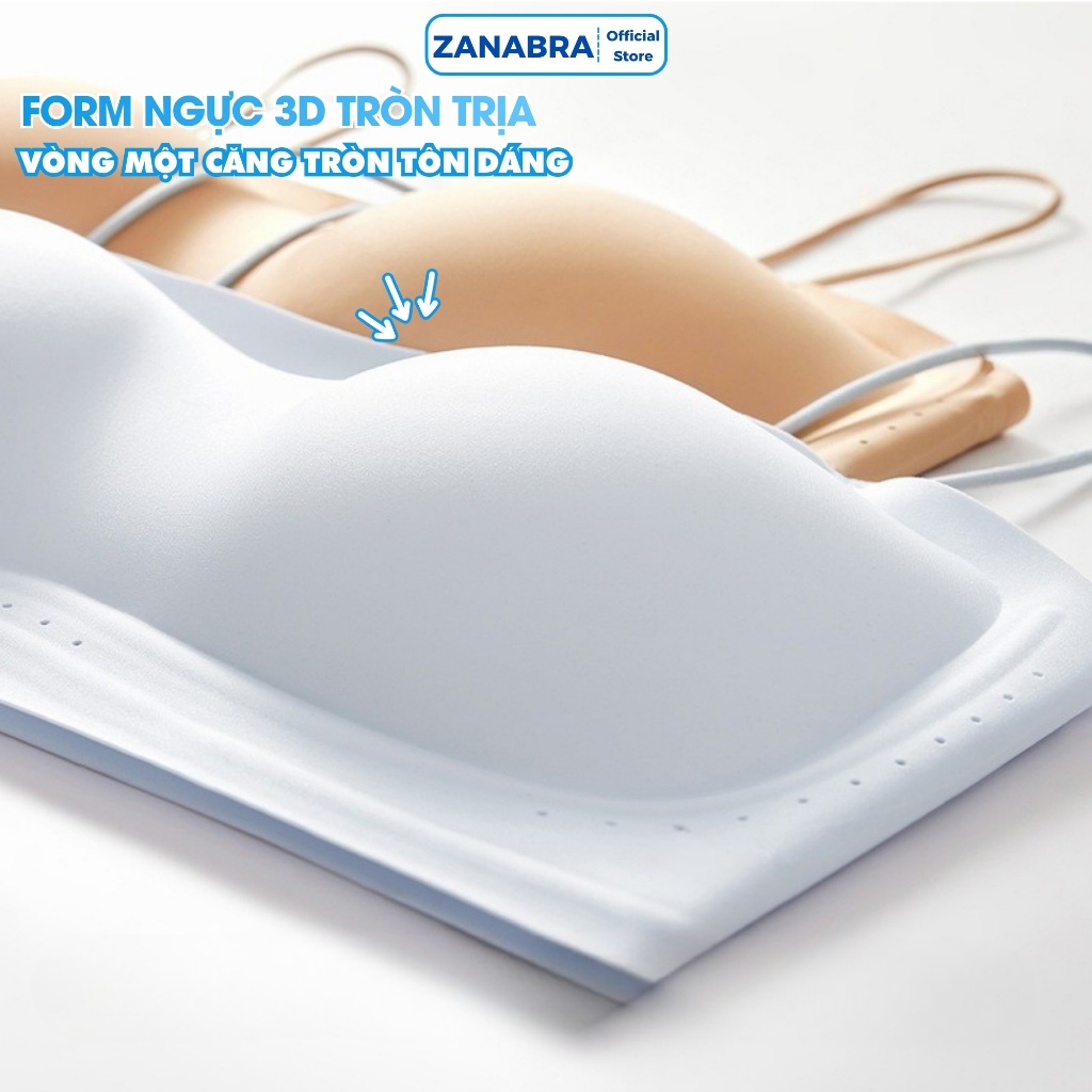[ Mẫu Mới 2026 ] Áo ngực Lưng Liền mút mỏng 1CM chất su mềm mát, Áo lót tàng hình không gọng không lộ ZANABRA A2608