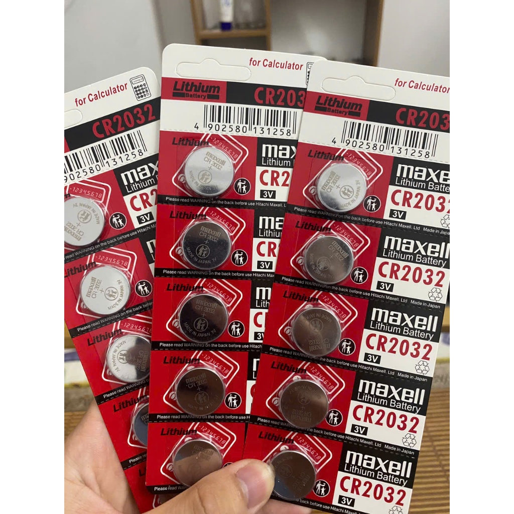 Vỉ 5 Pin CR2032 Maxell 3V Lithium – Pin Đồng Hồ, Pin CMOS Máy Tính, Đồ Chơi, Điều Khiển Từ Xa,Cửa Cuốn Chính Hãng