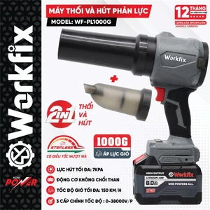 Máy Thổi Phản Lực Kèm Hút Bụi WORKFIX WF-PL1000G, Áp Lực Gió 1000g, 3 Cấp Tốc Độ - Chân Phổ Thông
