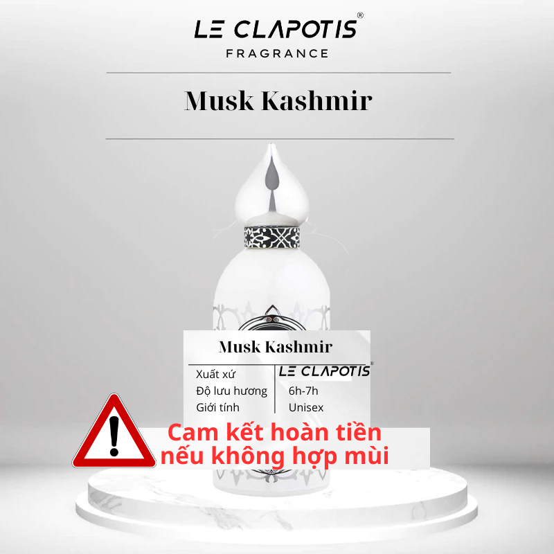Nước hoa Unisex Musk Kashmir EDP dung tích 10ml phong cách Hiện Đại, Quyến rũ, tinh tế