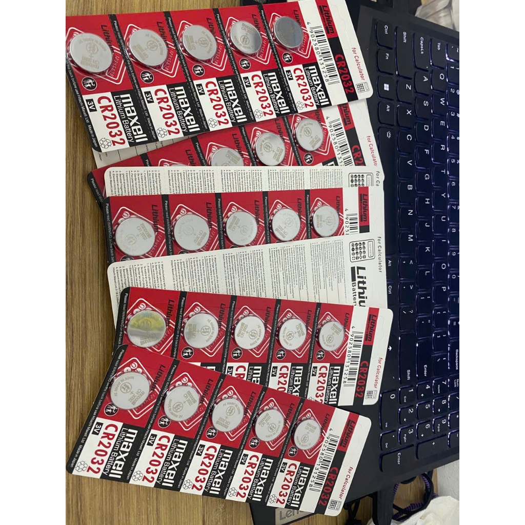 Vỉ 5 Pin CR2032 Maxell 3V Lithium – Pin Đồng Hồ, Pin CMOS Máy Tính, Đồ Chơi, Điều Khiển Từ Xa,Cửa Cuốn Chính Hãng