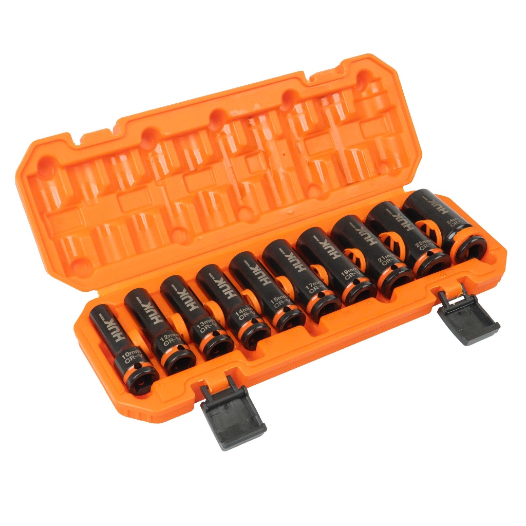 Bộ Đầu Khẩu Siết Bulong HUKAN G3-BK010CT |10 Món Thép CR-V 1/2 Inch Chuyên Dụng Cho Máy Siết Bulong Bền Bỉ