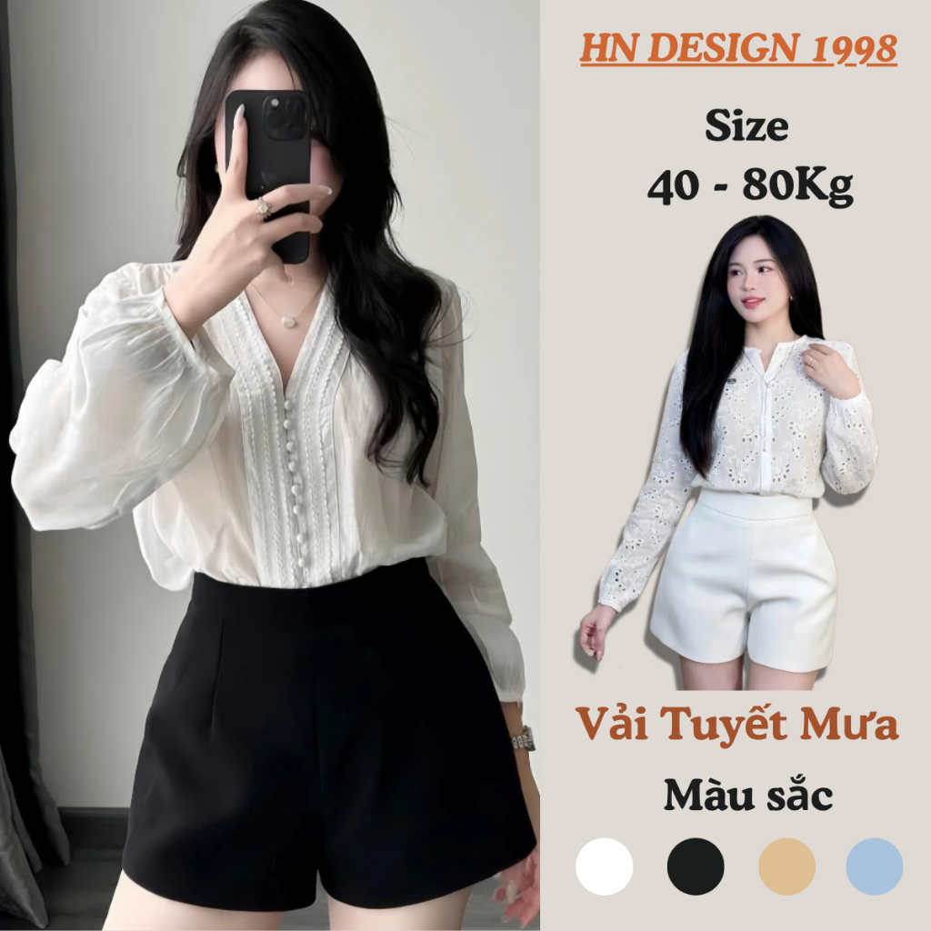 Quần Đùi Nữ 2 Lớp Vải Tuyết Mưa Mới Có Túi Cạp Cao Dáng A Nhẹ HN DESIGN Thời Trang Nữ Hot 238