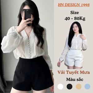 Quần Đùi Nữ 2 Lớp Vải Tuyết Mưa Mới Có Túi Cạp Cao Dáng A Nhẹ HN DESIGN Thời Trang Nữ Hot 238