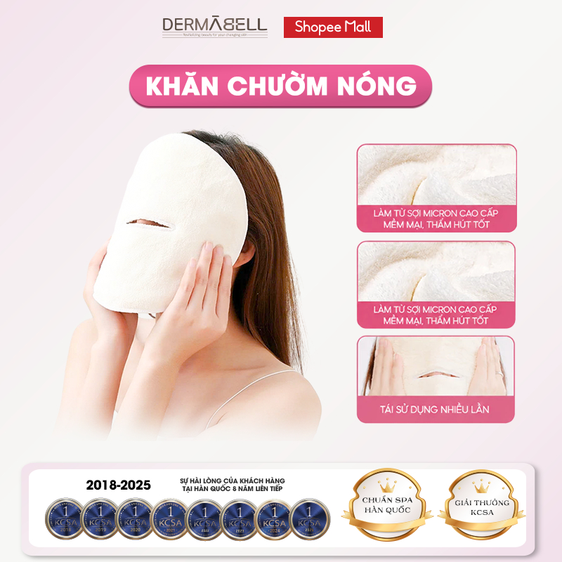 《Dermabell Vietnam》Khăn Chườm Nóng, Lạnh Mặt Hàn Quốc - Mở Lỗ Chân Lông, Thư Giãn Da