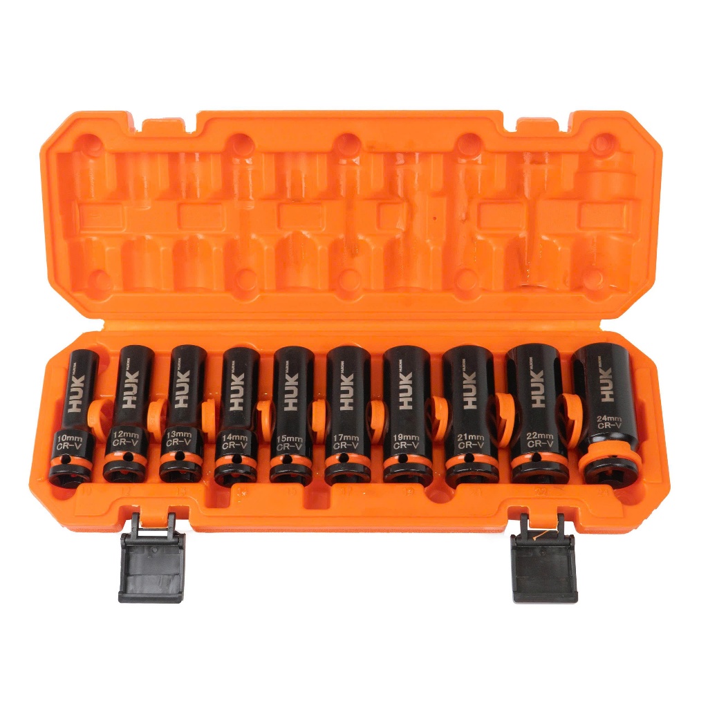 Bộ Đầu Khẩu Siết Bulong HUKAN G3-BK010CT |10 Món Thép CR-V 1/2 Inch Chuyên Dụng Cho Máy Siết Bulong Bền Bỉ