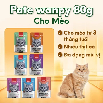 Pate Wanpy 80g cho mèo , pate mèo cung cấp thức ăn dinh dưỡng cho mèo biếng ăn đủ mọi lứa tuổi