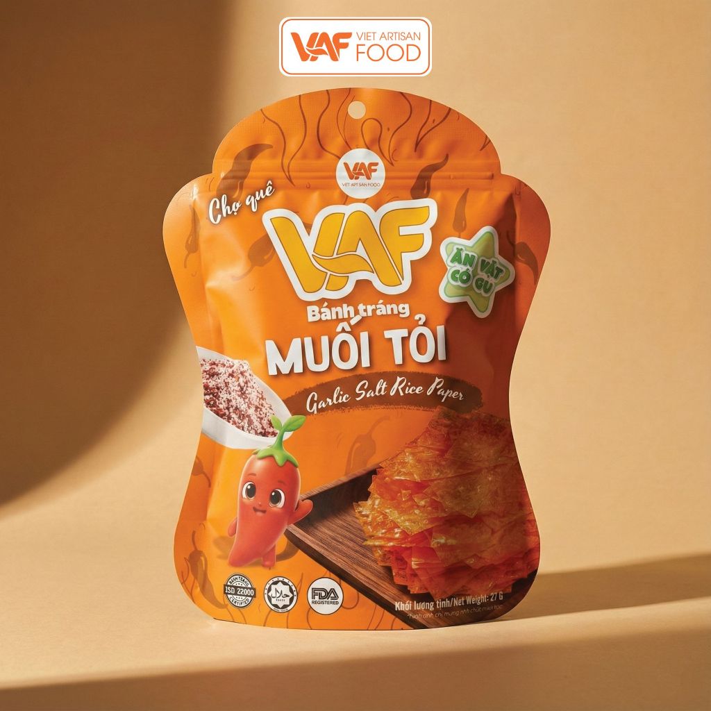 Bánh Tráng Bơ Tỏi VAF - Bản Sắc Việt Gói 27gr