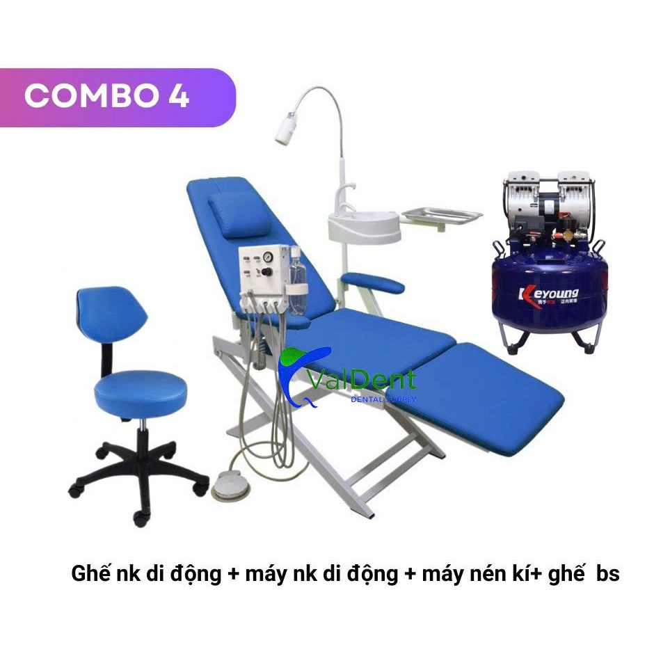 GHẾ NHA KHOA DI ĐỘNG GẤP GỌN -COMBO 4 : GHẾ NHA KHOA + BỘ DỤNG CỤ+MÁY ...