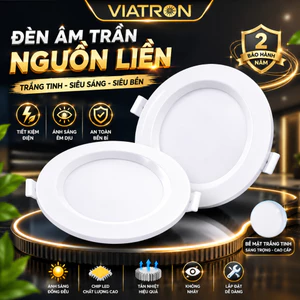 Đèn Led Âm Trần Nguồn Liền Trắng Tinh Công Suất 5W 9W 12W| Đèn Mắt Trâu Âm Trần BH 2 Năm