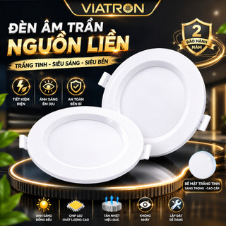Đèn Led Âm Trần Nguồn Liền Trắng Tinh Công Suất 5W 9W 12W| Đèn Mắt Trâu Âm Trần BH 2 Năm