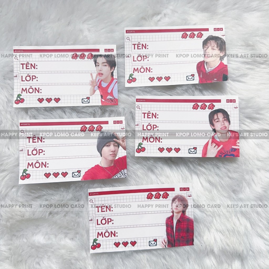 Set 10 cái nhãn vở C.O.R.T.I.S: Keonho, Seonghyeon, Juhoon, James, Martin - mua nhiều giảm giá