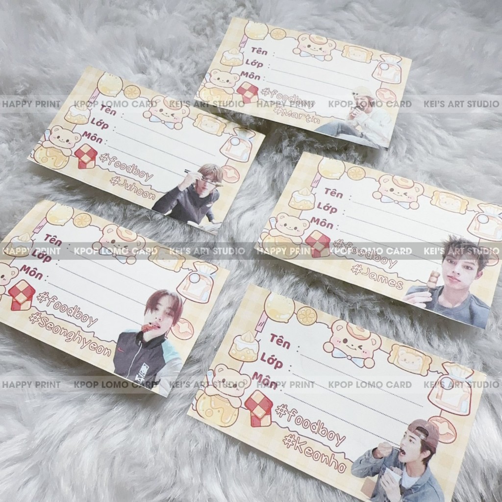 Set 10 cái nhãn vở C.O.R.T.I.S: Keonho, Seonghyeon, Juhoon, James, Martin - mua nhiều giảm giá