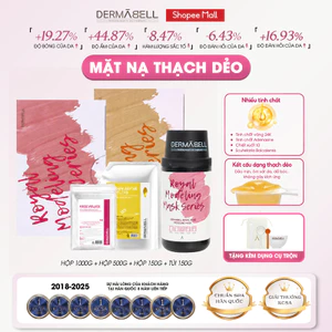 Mặt Nạ Cấp Ẩm Thạch Dẻo Hoa Hồng - Vàng 24K DERMABELL Hỗ Trợ Dưỡng Trắng, Cấp Ẩm, Trẻ Hóa Da