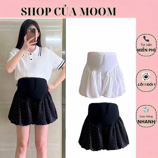 [Nhà Moom] Quần Bí Chấm Bi cho Mẹ Bầu tôn dáng, có dây chỉnh bụng