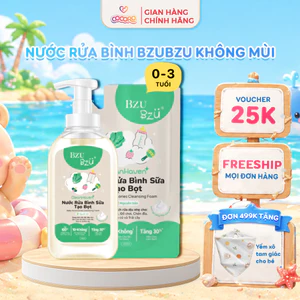 Nước Rửa Bình Sữa Bzu Bzu Không Mùi - Chai 500ml Chiết Xuất Hữu Cơ Cho Bé - Cocoro Baby