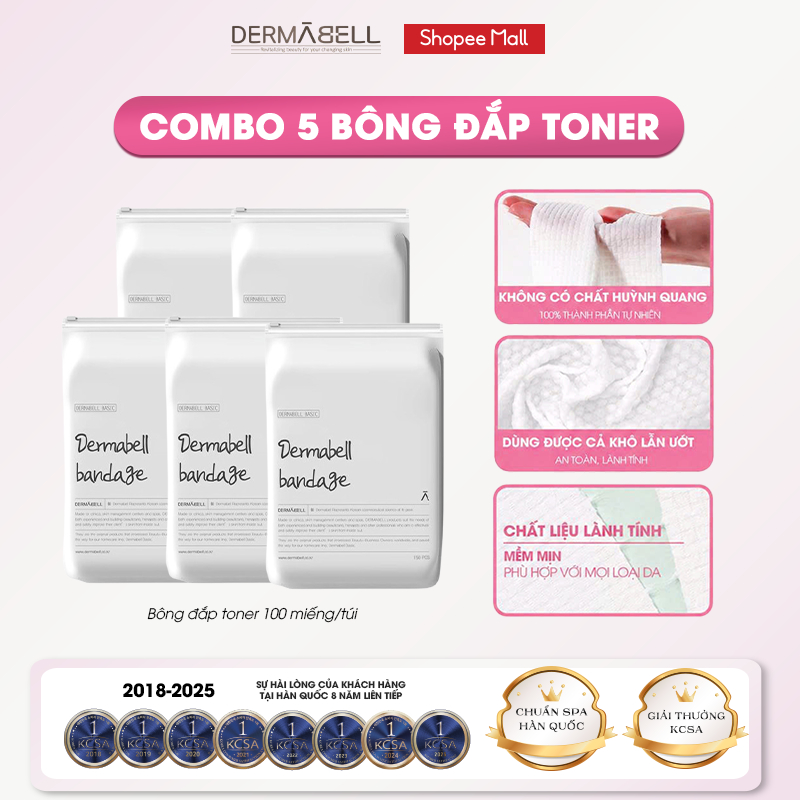 《Dermabell Vietnam》Bông Đắp Toner Kéo Giãn Toner/Lotion Dermabell Hàn Quốc
