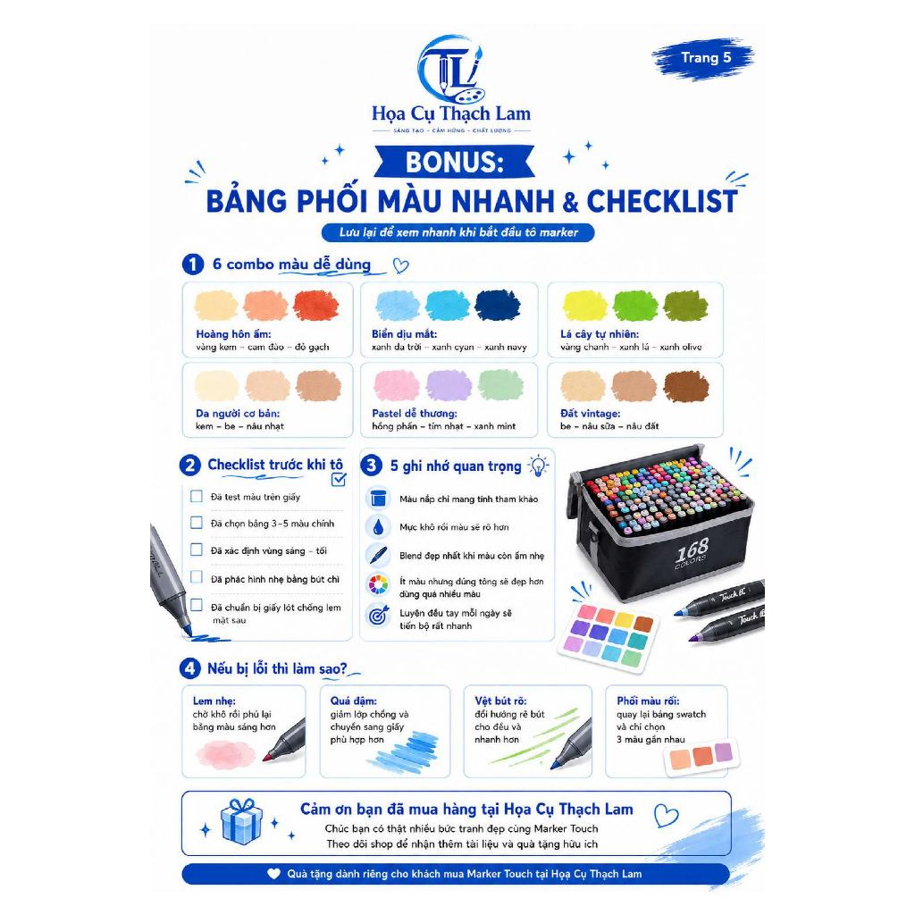 Khóa học nhà họa cụ thạch lam giảnh cho marker touch
