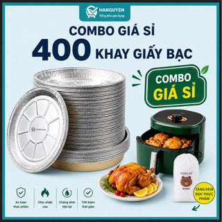 Combo giá sỉ 400 khay giấy bạc dùng một lần hỗ trợ nướng bánh, nướng thịt, chiên thực phẩm sạch sẽ