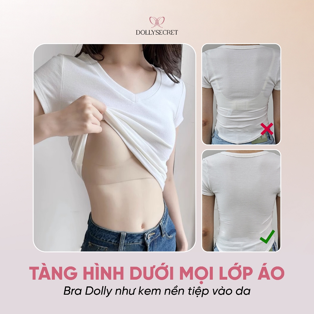 Áo lót nữ không gọng nâng đẩy tự nhiên DOLLY SECRET Không Mắc Cài Su Đúc Nữ A59