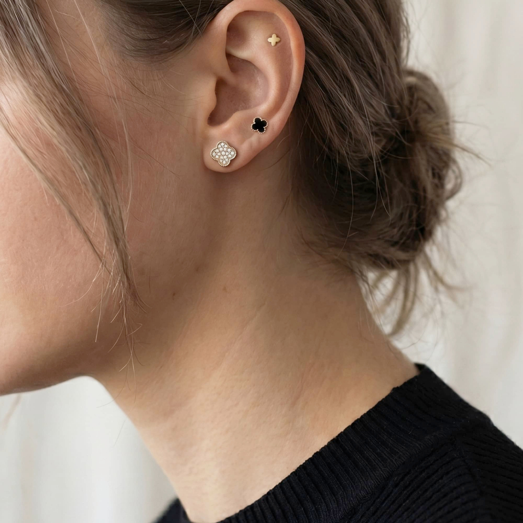Set 6 bông tai chuôi bạc đính đá cao cấp sang chảnh, bông tai phong cách hàn quốc cá tính ChicEar Jewelry Collection