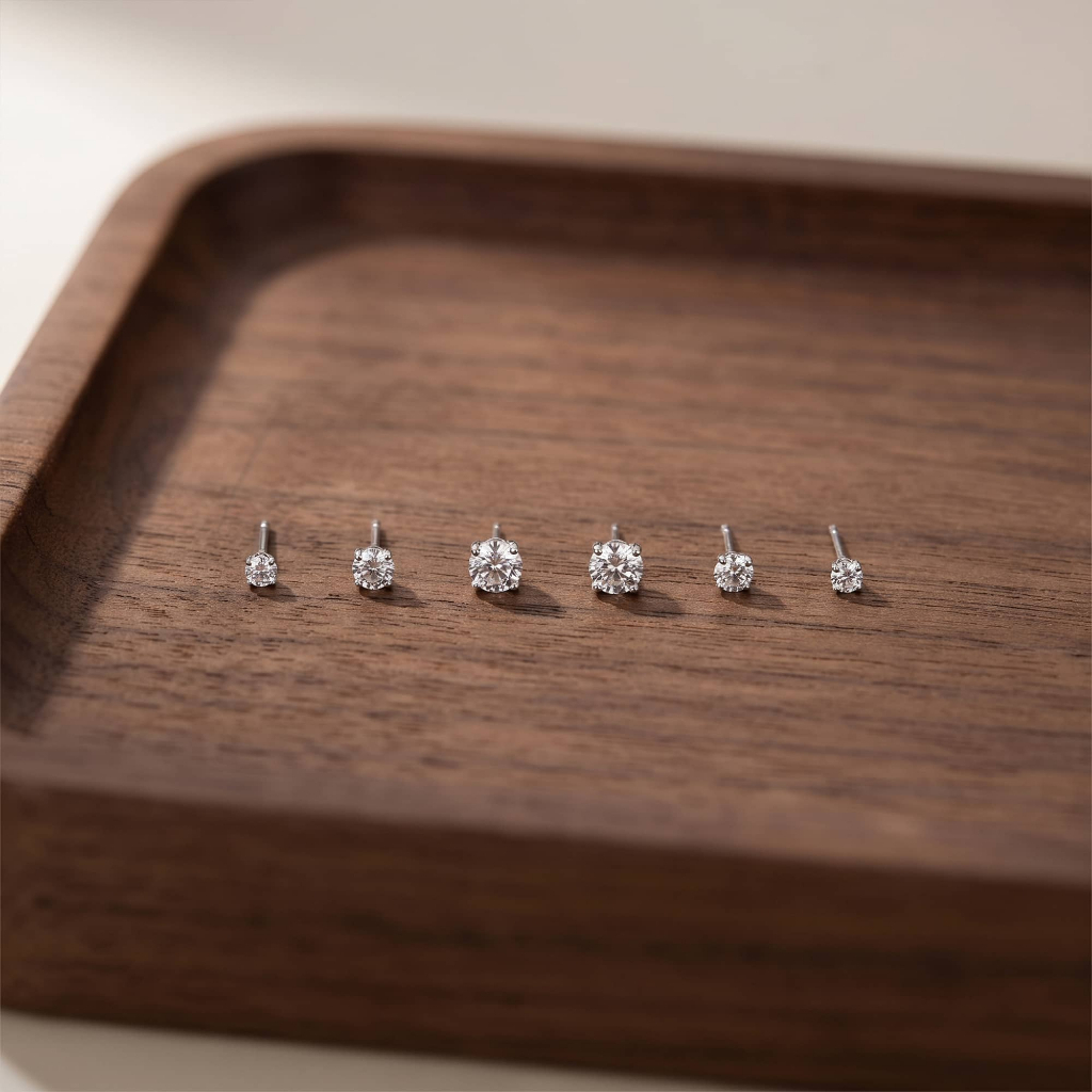 Set 6 bông tai chuôi bạc đính đá cao cấp sang chảnh, bông tai phong cách hàn quốc cá tính ChicEar Jewelry Collection