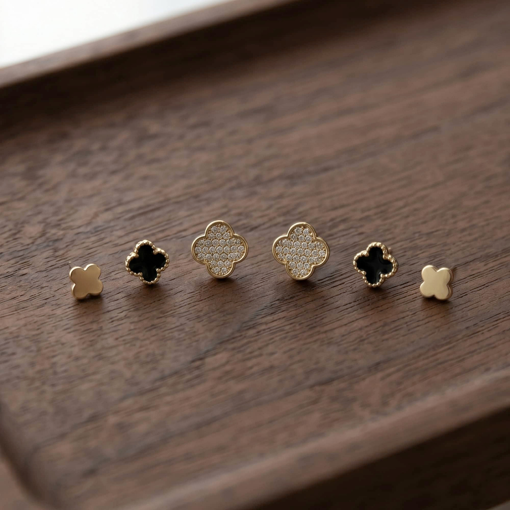 Set 6 bông tai chuôi bạc đính đá cao cấp sang chảnh, bông tai phong cách hàn quốc cá tính ChicEar Jewelry Collection
