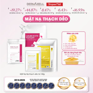 Mặt Nạ Thạch Dẻo DERMABELL Hoa Hồng/Vàng 24K 150g Gói– Cấp Ẩm, Dưỡng Sáng Da 150 Gói Refil