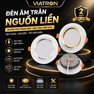 Đèn Âm Trần Downlight Liền Nguồn 7W/9W Phi 90 – Đèn LED DOB Đế Gang Đúc Ánh Sáng 3 Màu, BH 2 Năm