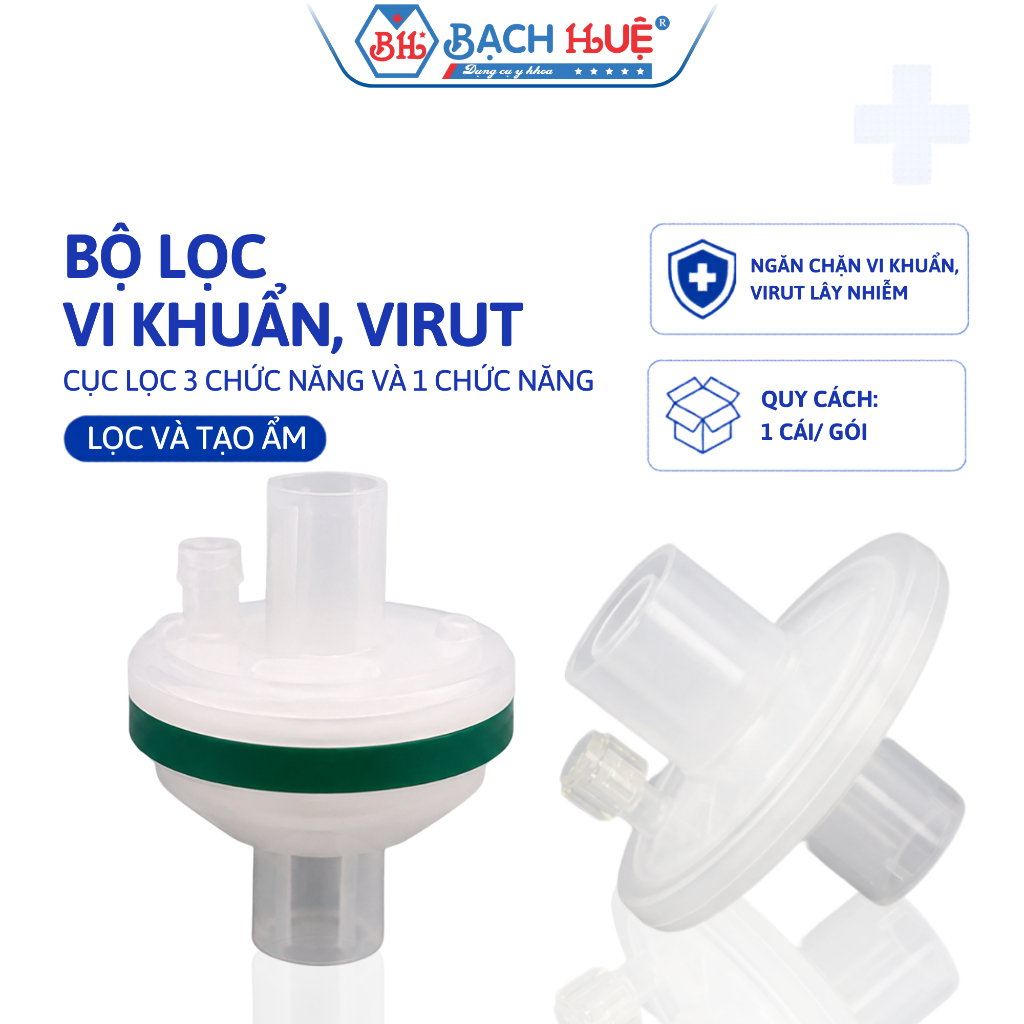 Bộ Lọc Vi Khuẩn, Virus Và Tạo Ẩm Máy Thở Cao Cấp – Cục Lọc 3 Chức Năng / 1 Chức Năng Chuẩn Y Tế