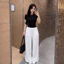 Quần Ống Suông Vải Đũi Linen tơ mềm Mát, Quần Cạp Chun Có Lót Trong Phong Cách Hàn Quốc Hàng Cao Cấp L1 [MYN005]