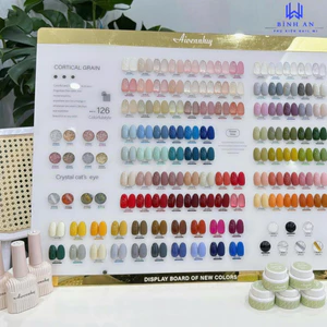 Set Sơn Gel Aivennhuy 126 Màu, thạch nhũ mắt mèo, gel nhện, gel xi măng, kèm bảng màu [ Bình An ]