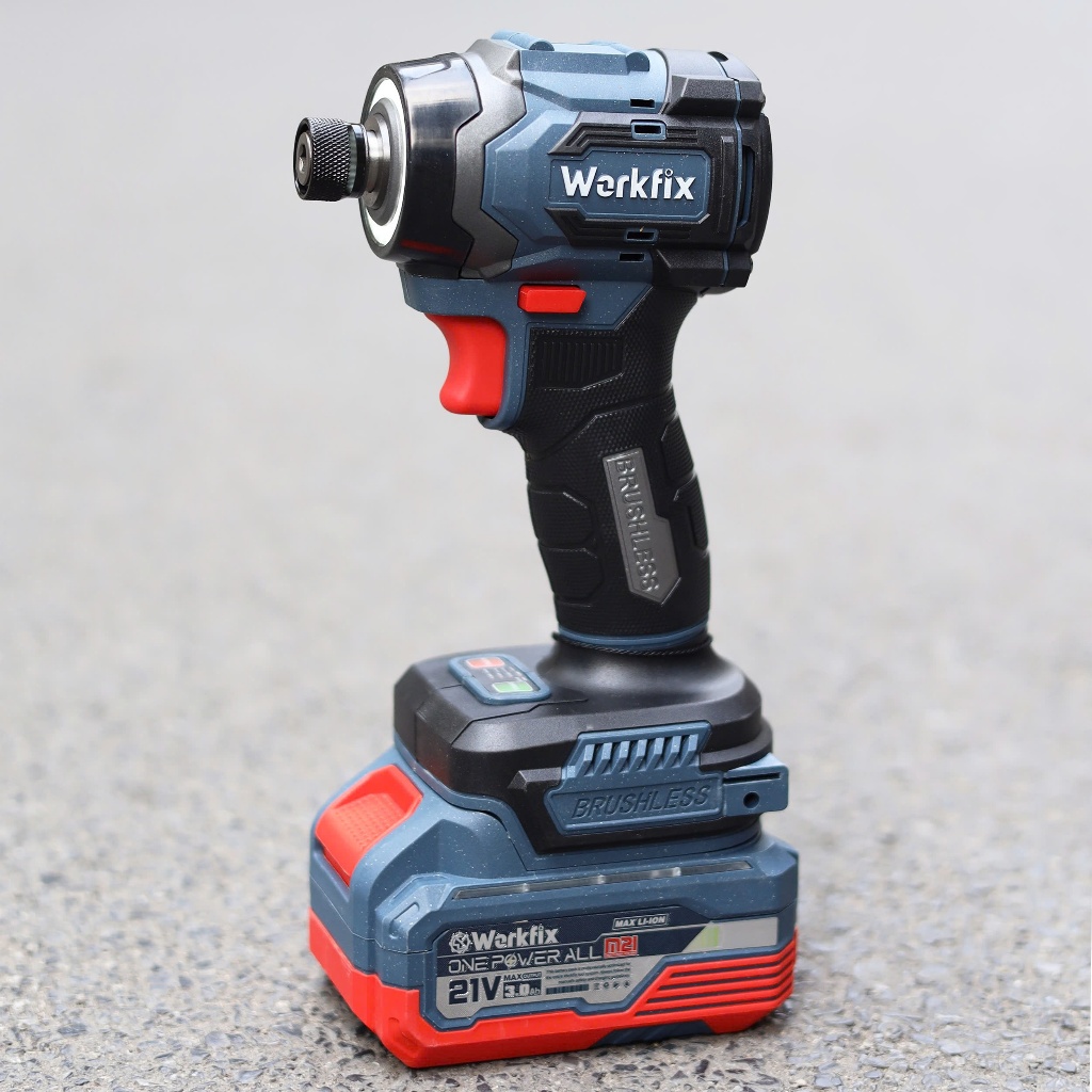 Máy chuyên vít búa WORKFIX WF-SD280CP, Lực siết 280N, 4 Tính năng 4 Cấp chỉnh tốc, Đèn LED siêu sáng