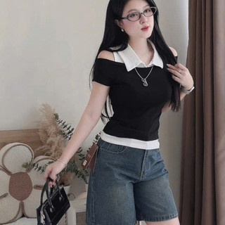 Sét áo ba lỗ mix trễ Vai Dáng Hottrend Kiểu Cách Thời Trang
