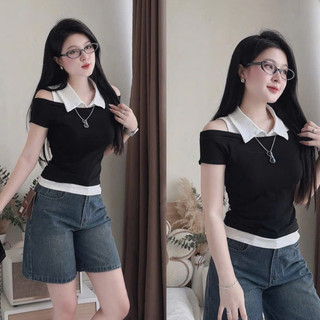 Sét áo ba lỗ mix trễ Vai Dáng Hottrend Kiểu Cách Thời Trang
