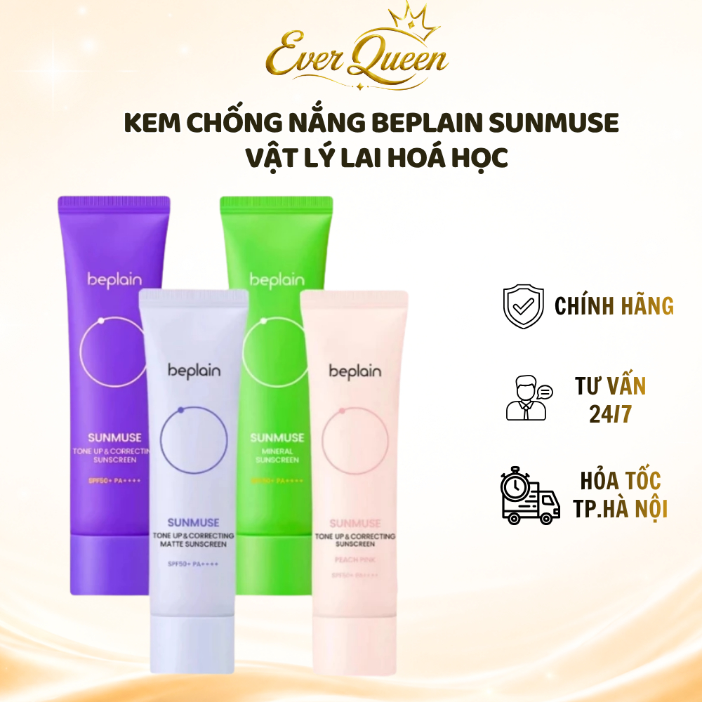 Kem Chống Nắng Beplain Sunmuse Tone Up & Correcting - Ever Queen