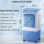 Quạt Điều Hòa Hơi Nước 45L 130W Cao Cấp - Quạt Làm Mát Không Khí, Gió Mạnh, Làm Mát Nhanh, Tiết Kiệm Điện, BH 12 Tháng — ảnh 2