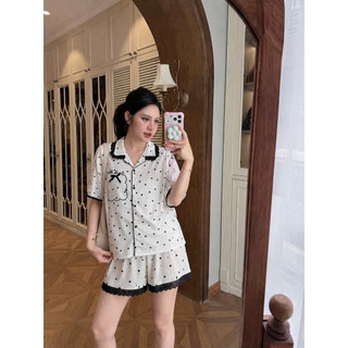 •𝙆𝙞𝙣𝙜𝙨𝙝𝙤𝙥𝙗𝙚𝙖𝙪𝙩𝙮•Set Pijama Lụa Chuâms Bi Nơ Cao Cấp QC