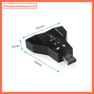 USB Sound Card 2.0 3D – Dùng Cho Máy Tính PC, Laptop Giúp Kết Nối Micro, Tai Nghe, Loa, Karaoke,...
