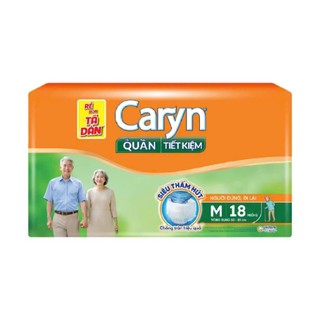(MUA 2 TẶNG CAMEN) Tã quần người lớn Caryn tiết kiệm M18/ L18/ XL18 miếng, tã quần người già ngày và đêm