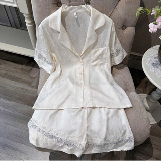 •𝙆𝙞𝙣𝙜𝙨𝙝𝙤𝙥𝙗𝙚𝙖𝙪𝙩𝙮•Set Pijama Lụa Gấm Phối Ren QC