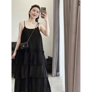 •𝙆𝙞𝙣𝙜𝙨𝙝𝙤𝙥𝙗𝙚𝙖𝙪𝙩𝙮•Váy Maxi Dập Ly Hai Dây L1