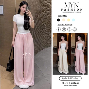 Quần Ống Suông Vải Đũi Linen tơ mềm Mát, Quần Cạp Chun Có Lót Trong Phong Cách Hàn Quốc Hàng Cao Cấp L1 [MYN005]