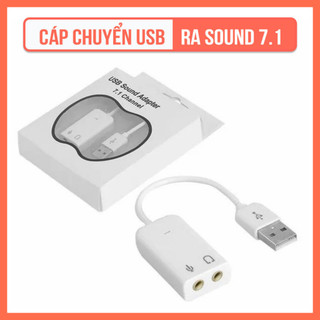 USB Sound Card 2.0 Dạng Dây Trắng – Dùng Cho Máy Tính PC, Laptop Giúp Kết Nối Micro, Tai Nghe,.....