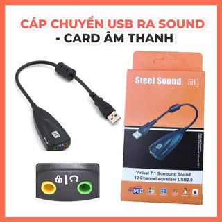 USB Sound Card 2.0 5HV2 – Dùng Cho Máy Tính PC, Laptop Giúp Kết Nối Micro, Tai Nghe, Loa,....