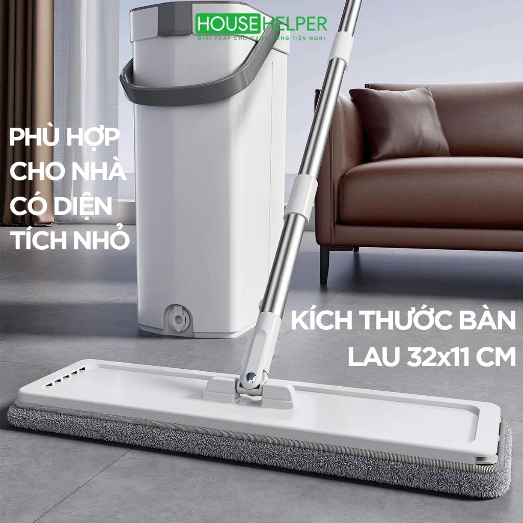Cây lau nhà vắt phẳng tách nước bẩn thông minh bộ cây lau nhà tự vắt thông minh tách nước bẩn riêng biệt SOJIMOP G160