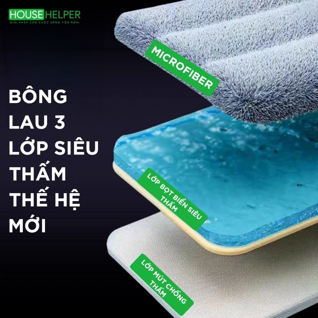 Cây lau nhà vắt phẳng tách nước bẩn thông minh bộ cây lau nhà tự vắt thông minh tách nước bẩn riêng biệt SOJIMOP G160